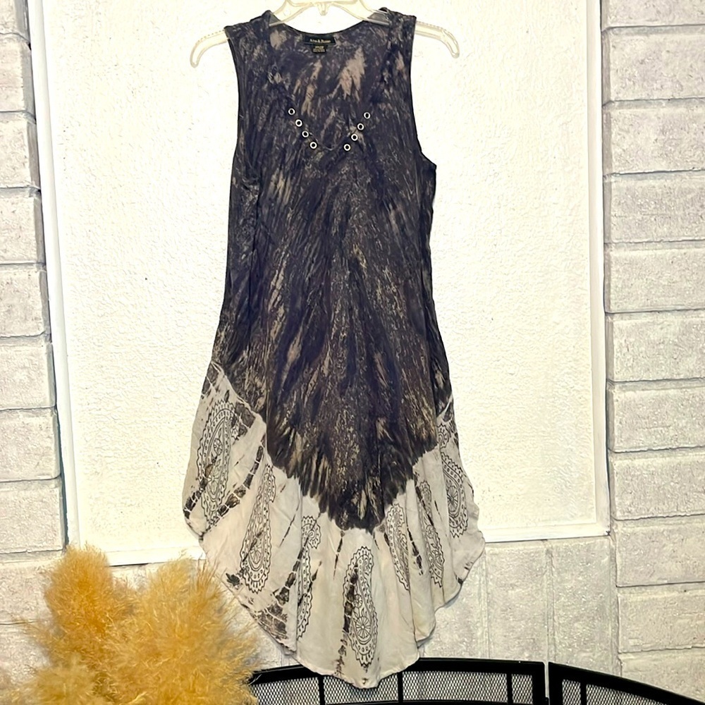 Ana & Rose dark, purple, and Paisley bottom sheer  dress one size